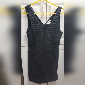 Arden B Black Textured Front Fitted Dress